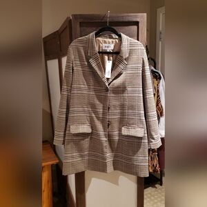 BB Dakota Checkered Blazer Jacket in Tan and Black